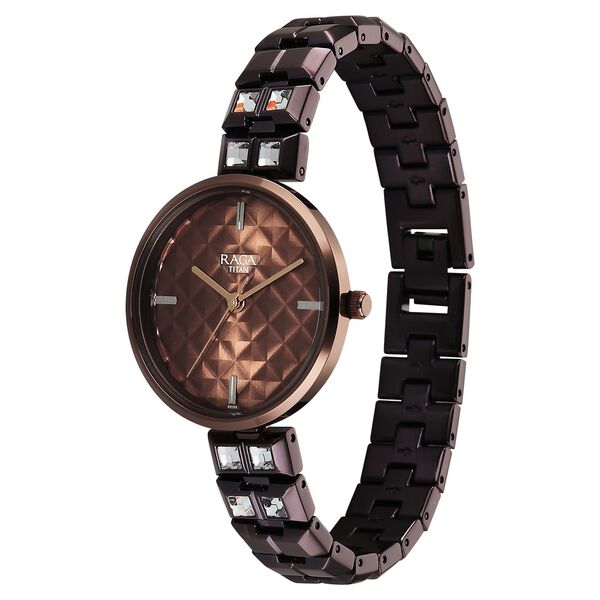 Titan Raga Contempore Quartz Analog Brown Dial Metal Strap Watch For Women - image number 2