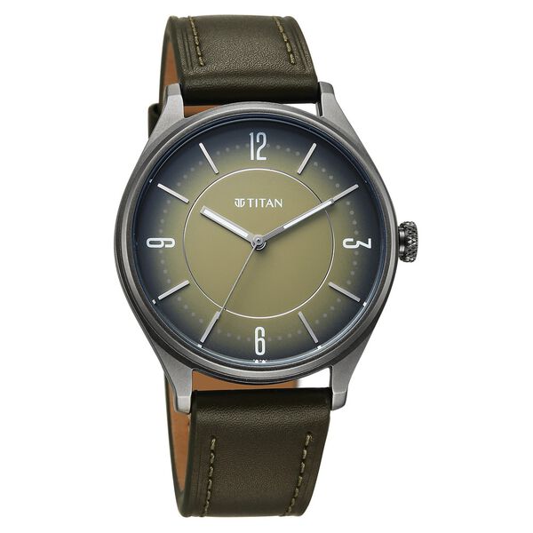 Titan Neo Basics Analog with Green Dial Green Leather Strap Watch for Men - image number 2