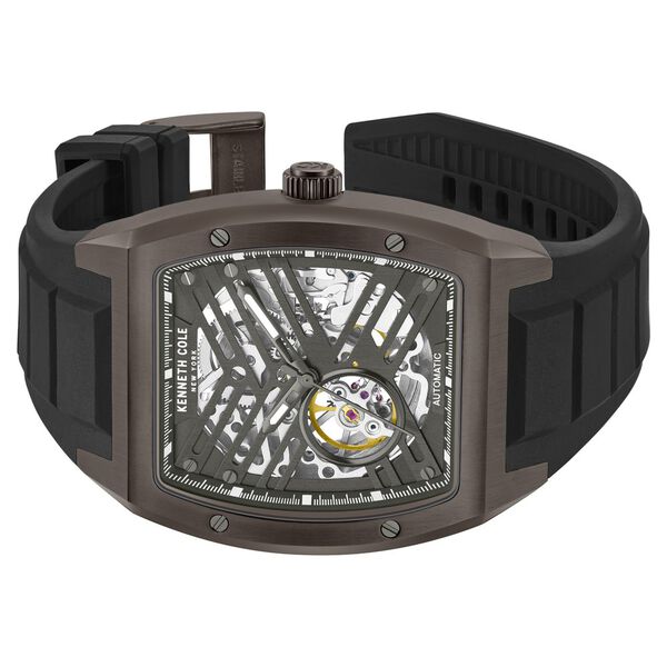 Kenneth Cole Automatic Grey Dial With Black Silicone Strap Watch For Men - image number 2
