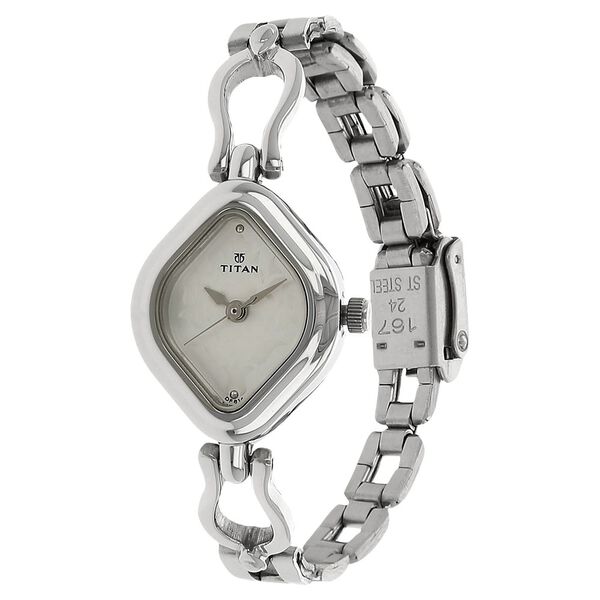Titan Quartz Analog Silver Dial Stainless Steel Strap Watch for Women - image number 1