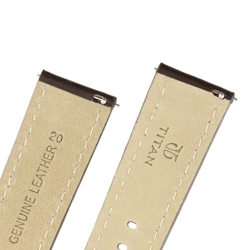 20 mm Brown Genuine Leather Strap for Men - image number 4
