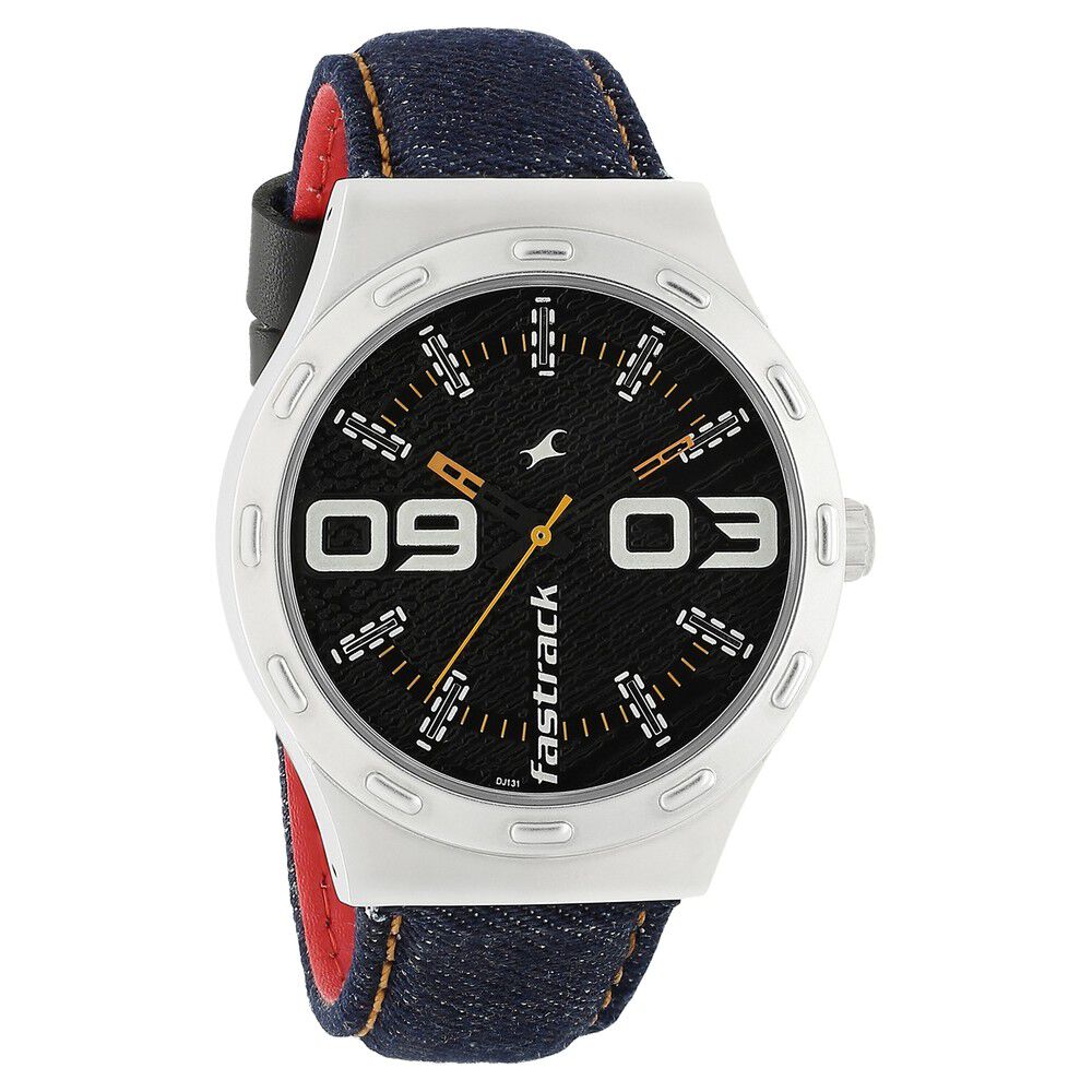 Buy Online Fastrack Denim Quartz Analog Black Dial Denim Strap Watch for Guys 3183sl02 Titan