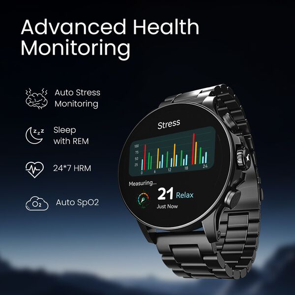 Fastrack Marvellous FX2 Unisex Smart Watch With Black Metal Strap - image number 4
