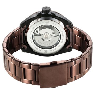 Fastrack Automatics Black Dial Brown Stainless Steel Strap Watch For Guys
