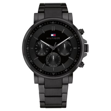 Tommy Hilfiger Multifunction Black Stainless Steel Strap for Men