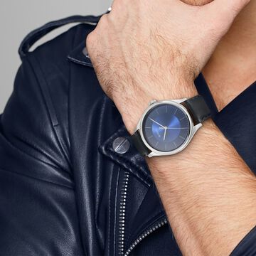 Titan Men's Urban Edge Lustrous Blue Dial Leather Watch