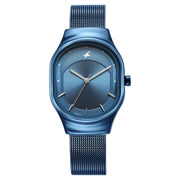 Fastrack Snob X Blue Dial Stainless Steel Strap Watch for Girls
