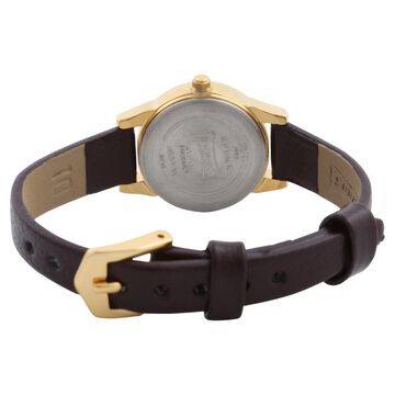 Sonata Quartz Analog Champagne Dial Leather Strap Watch for Women