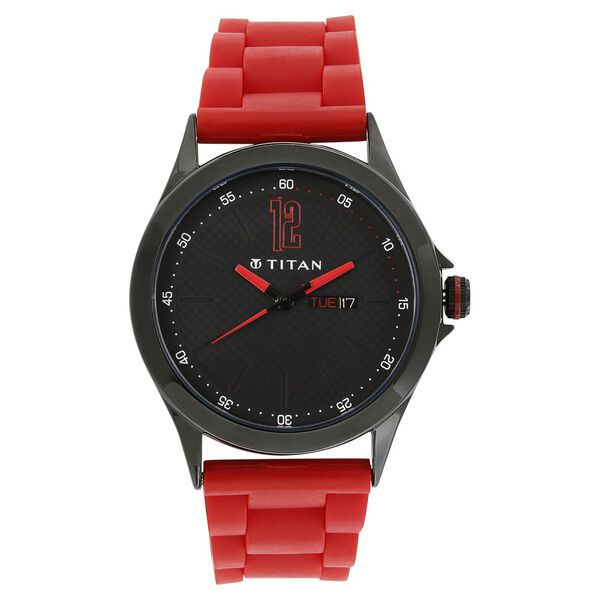 Titan Analog with Day and Date Black Dial Metal Strap watch for Men - image number 0