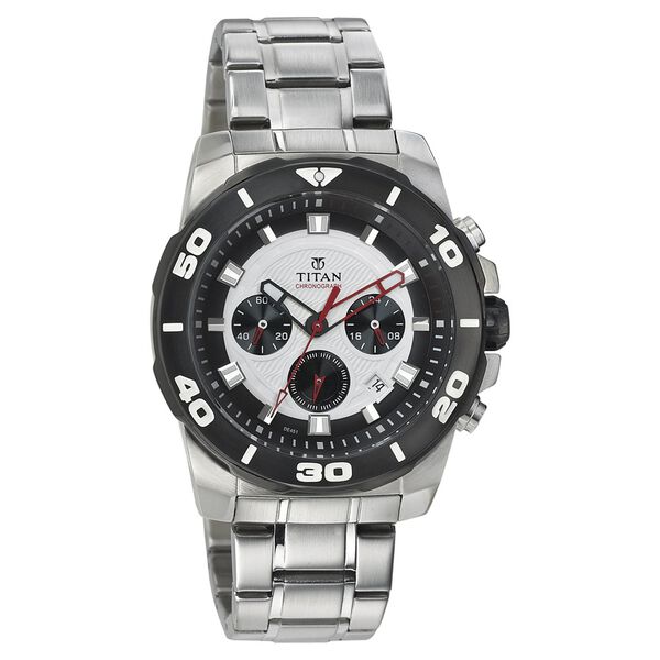 Titan Quartz Analog White Dial Metal Strap Watch for Men - image number 0