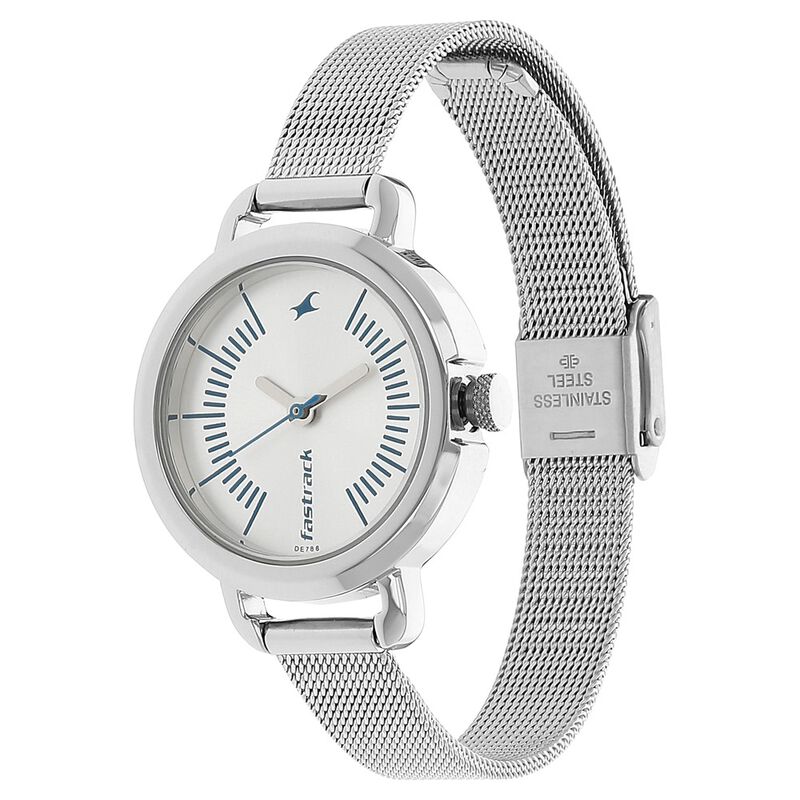 Fastrack Quartz Analog Silver Dial Metal Strap Watch for Girls - image number 1