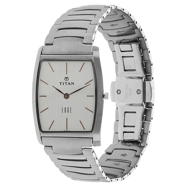 Titan Edge Quartz Analog Silver Dial Silver Stainless Steel Strap Watch For Men - image number 1