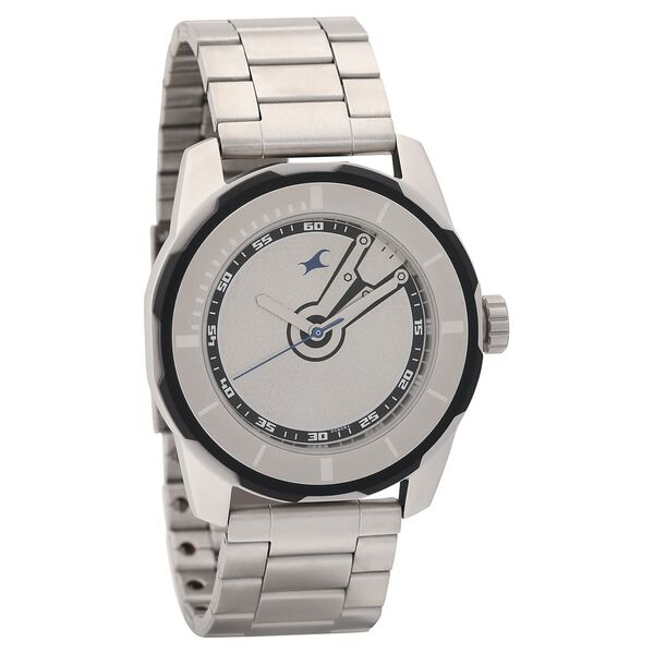Fastrack Quartz Analog Silver Dial Stainless Steel Strap Watch for Guys - image number 0