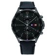 Tommy Hilfiger Quartz Multifunction Black Dial Leather Strap Watch for Men - image number 0