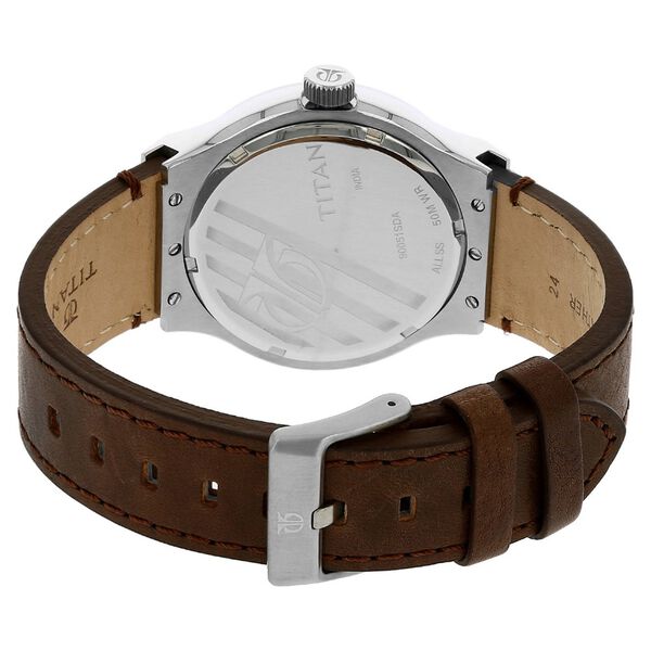 Titan Quartz Analog with Day and Date Black Dial Leather Strap Watch for Men - image number 3