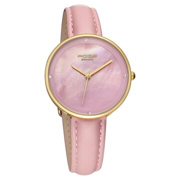 Poze by Sonata Quartz Analog Pink Dial PU Leather Strap Watch for Women