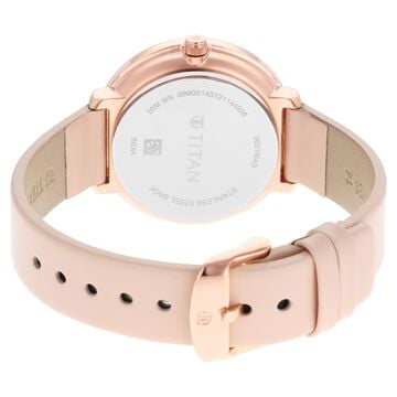 Titan Women's Svelte Rose gold: Multi-Function Watch with Leather Strap