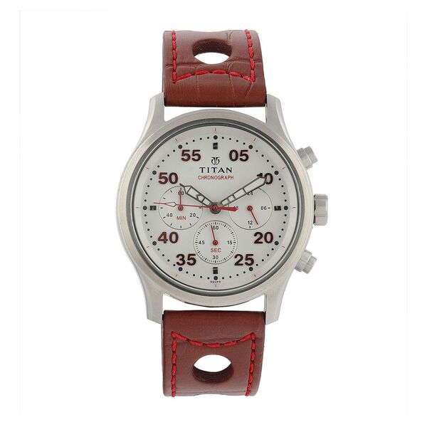 Titan Quartz Chronograph Silver Dial Watch for Men - image number 0