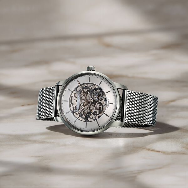 Titan Automatic Color Upgrade Silver Dial Grey Stainless Steel Strap Watch For Men - image number 0