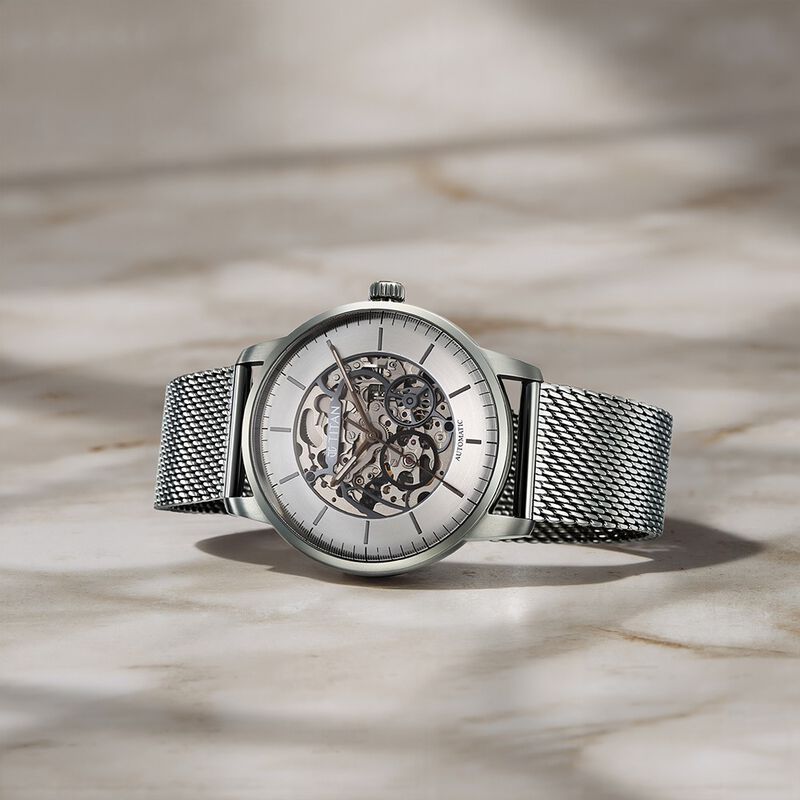 Titan Automatic Color Upgrade Silver Dial Grey Stainless Steel Strap Watch For Men