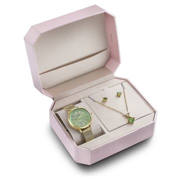 Sonata Poze Quartz Analog Green Dial Metal Strap Watch For Women