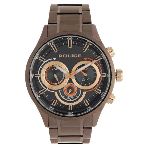 Police Quartz Multifunction Black Dial Stainless Steel Strap Watch for Men - image number 0