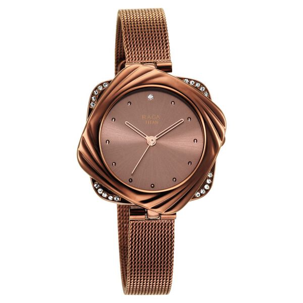 Titan Raga Moments of Joy Brown Dial Analog Stainless Steel Strap Watch for Women - image number 0