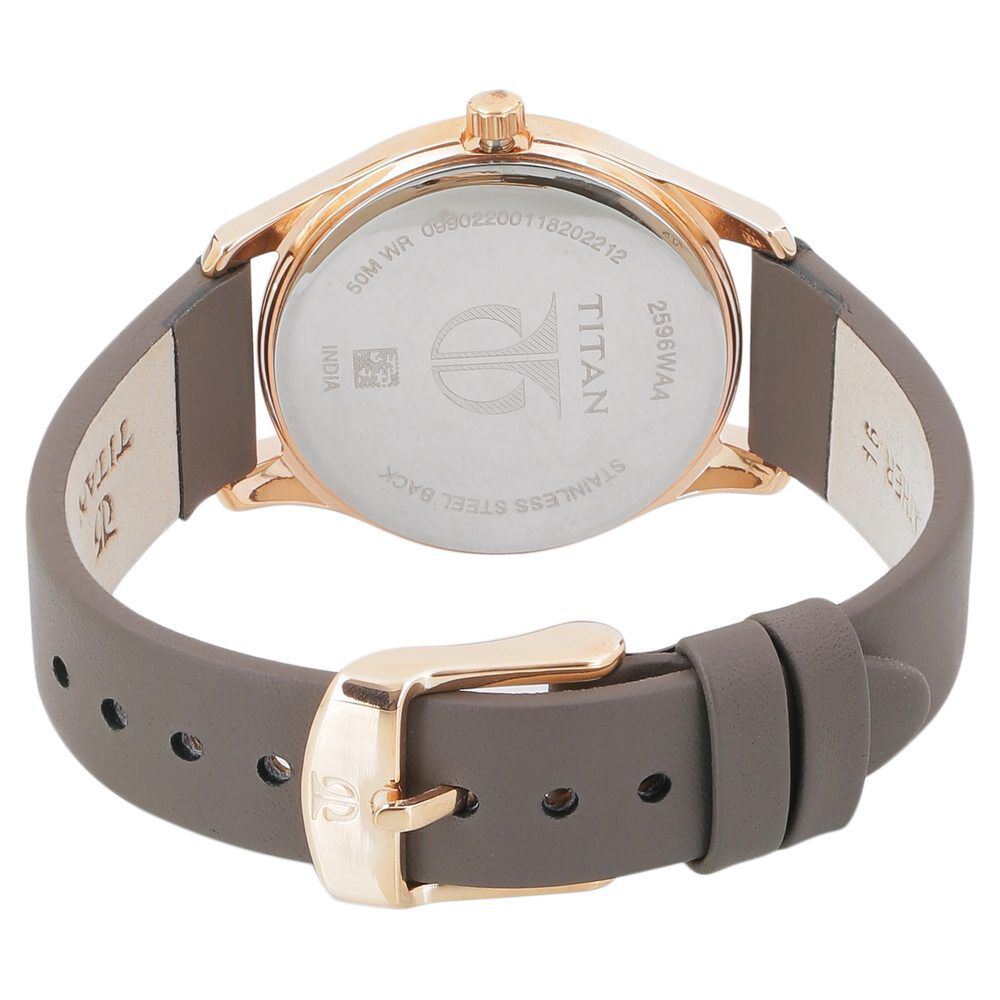 Buy Online Titan Workwear Anthracite Dial Women Watch With Leather Strap ns2596wl02 Titan