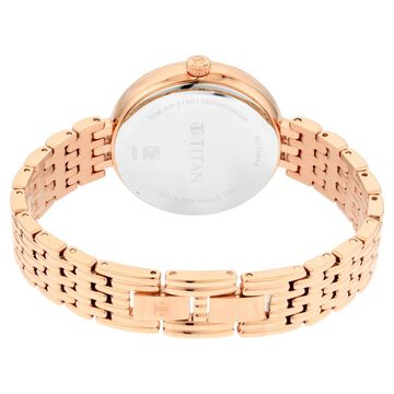Titan Animalia Quartz Analog Dial Rose Gold Stainless Steel Strap Watch For Women