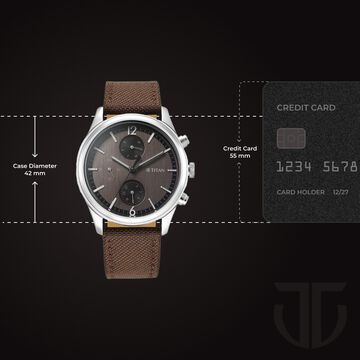 Titan Wrist Wit Quartz Analog with Day and Date Brown Dial Leather Strap Watch for Men
