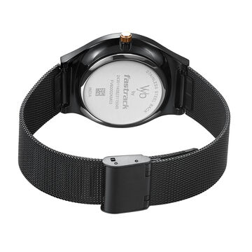 Fastrack Vyb Successor Quartz Analog Black Dial Stainless Steel Strap Watch for Girls