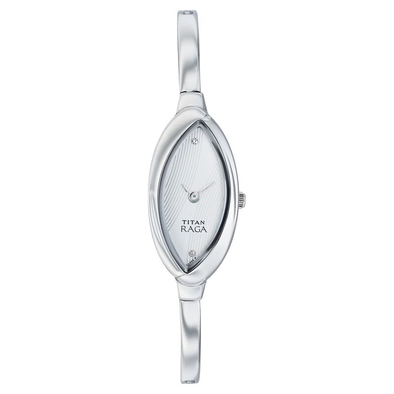 Titan Quartz Analog Silver Dial Watch for Women