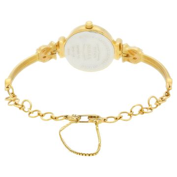 Nebula Quartz Analog Champagne Dial 18 Karat Gold Strap Watch for Women