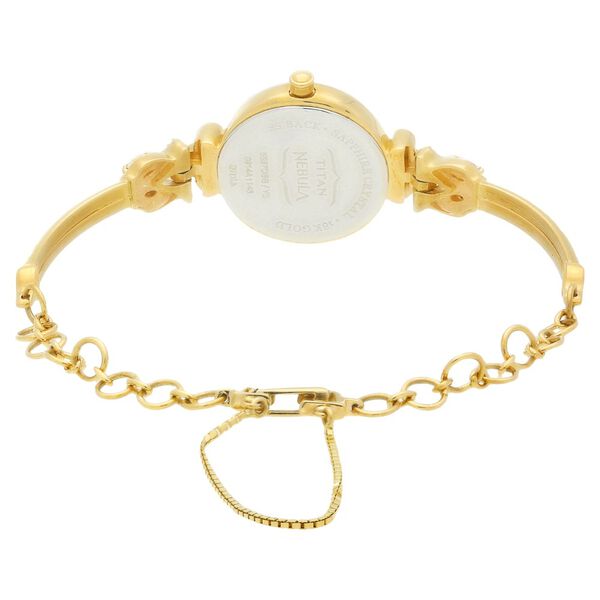 Nebula Quartz Analog Champagne Dial 18 Karat Gold Strap Watch for Women - image number 3