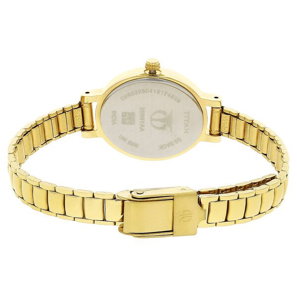 Titan Quartz Analog with Date Champagne Dial Stainless Steel Strap Watch for Women - image number 4