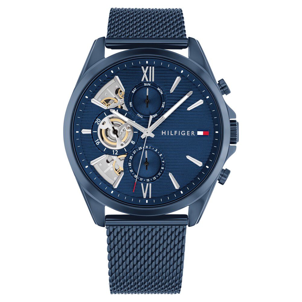 Tommy Hilfiger Multifunction Blue Dial Blue Color Stainless Steel Strap Watch For Men-image-38