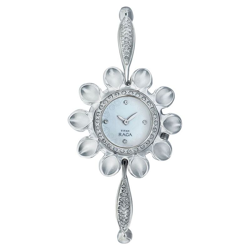 Titan Quartz Analog Mother Of Pearl Dial Watch for Women