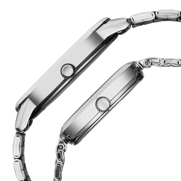Titan Bandhan Eternal Pair Analog with Silver Dial Dual Tone Stainless Steel Strap Watch for Couples - image number 3