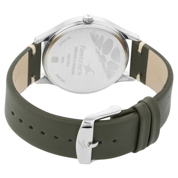 Fastrack Tripster Quartz Analog Green Dial Leather Strap Watch for Guys - image number 4