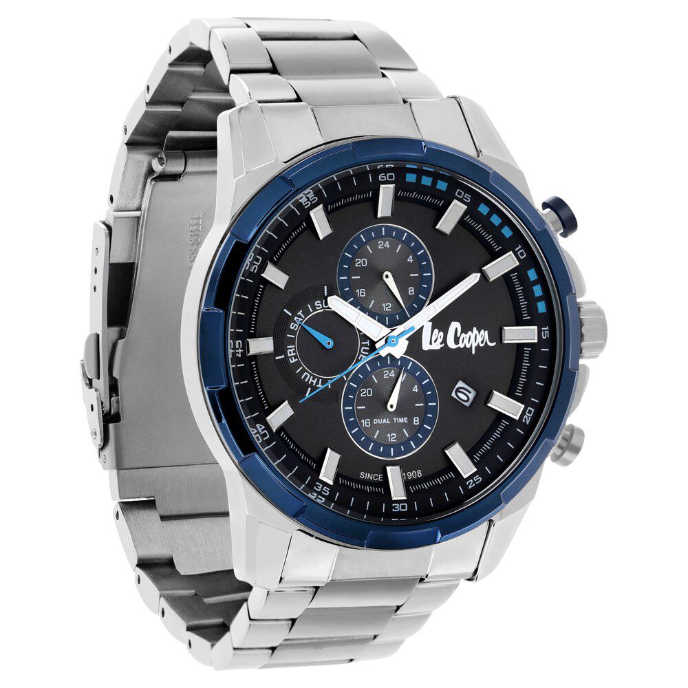 Buy Online Lee Cooper Quartz Multifunction Black Dial Stainless