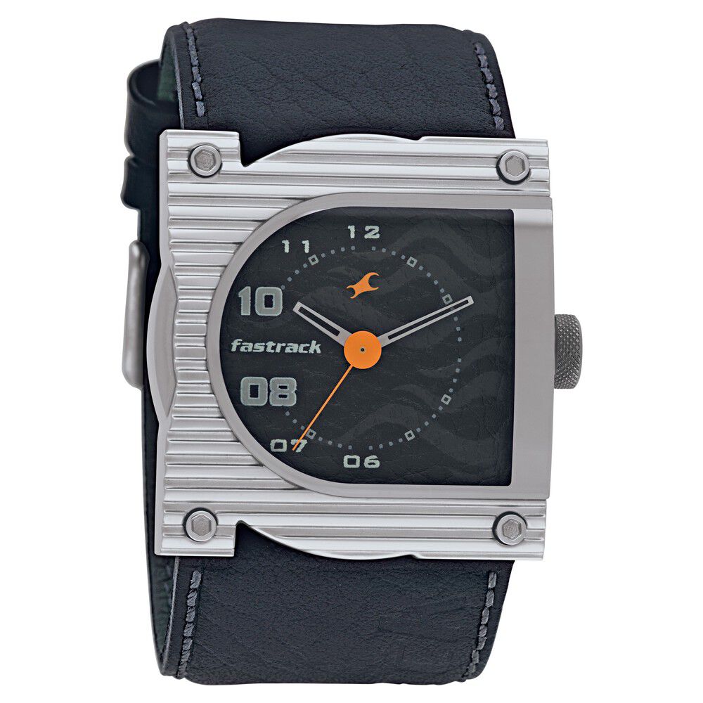 Buy Online Fastrack Quartz Analog Black Dial Leather Strap Watch for Guys n3020sl02 Titan