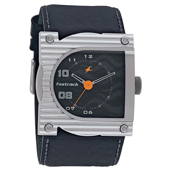 Fastrack Quartz Analog Black Dial Leather Strap Watch for Guys - image number 0
