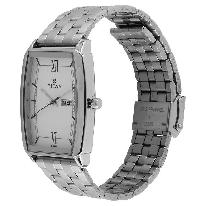 Buy Online Titan Quartz Analog with Day and Date White Dial Stainless