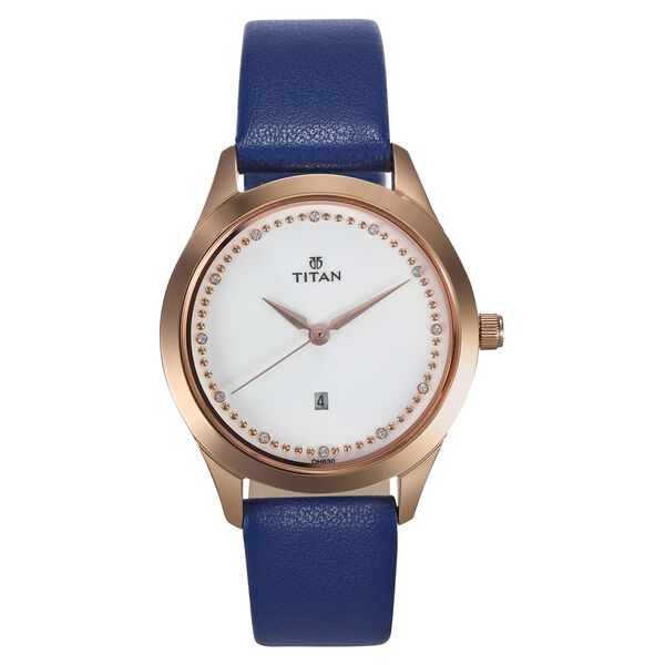 Titan Sparkle White Dial Analog Date Function Watch for Women - image number 0