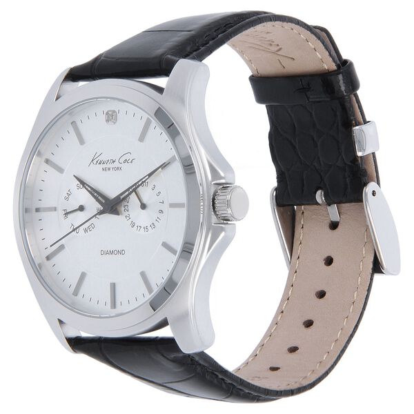 Kenneth Cole Quartz Multifunction Silver Dial Leather Strap Watch for Men - image number 1