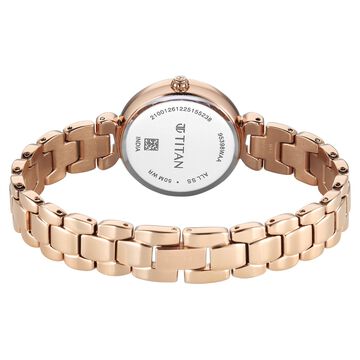 Titan Workday Edit Quartz Analog Mother Of Pearl Dial Rose Gold Stainless Steel Strap Watch For Women