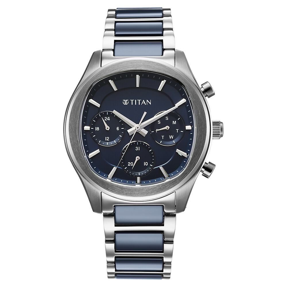 Titan Classique Ceramic Fusion Men's Multi-Function Watch with Glossy Steel Case & Mineral Crystal-image-42