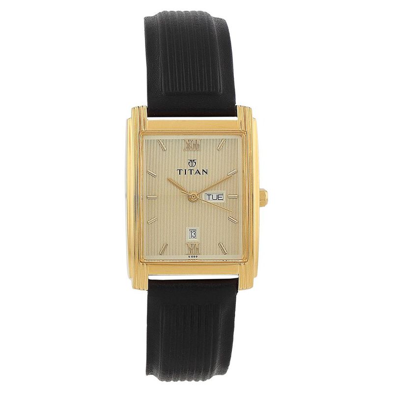 Titan Quartz Analog Champagne Dial Watch for Men