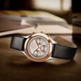 Xylys Swiss Multifunction Black Leather Strap Silver Dial Watch For Women - image number 0