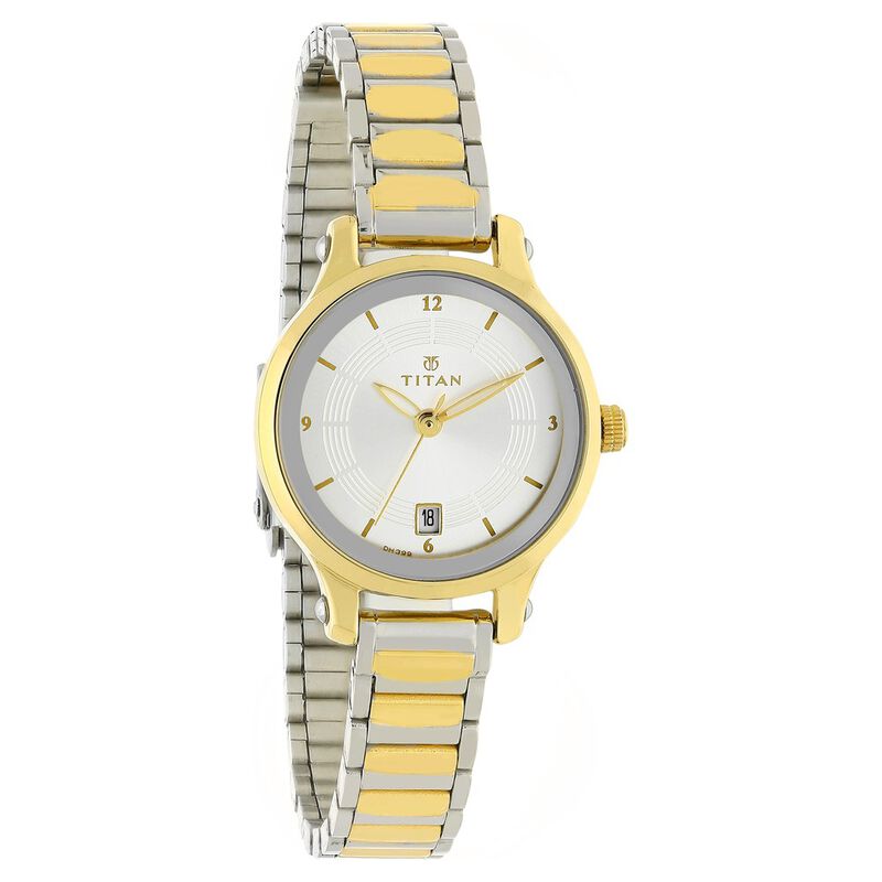Titan Quartz Analog Silver Dial Stainless Steel Strap Watch for Women - image number 1